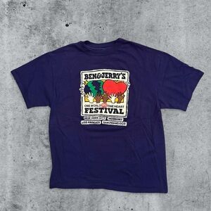 Vintage Ben & Jerry's One World Heart Festival  1993 Purple Music T-Shirt M 90s